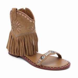 Sandali Donna Ash Paquito Embellished Fringe Marroni | 616361-875