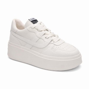 Sneakers Donna Ash Match Eco-Friendly Tumbled Leather Platform Bianche | 182035-464