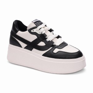 Sneakers Donna Ash Match Eco-Friendly Tumbled Leather Platform Nere | 815712-779